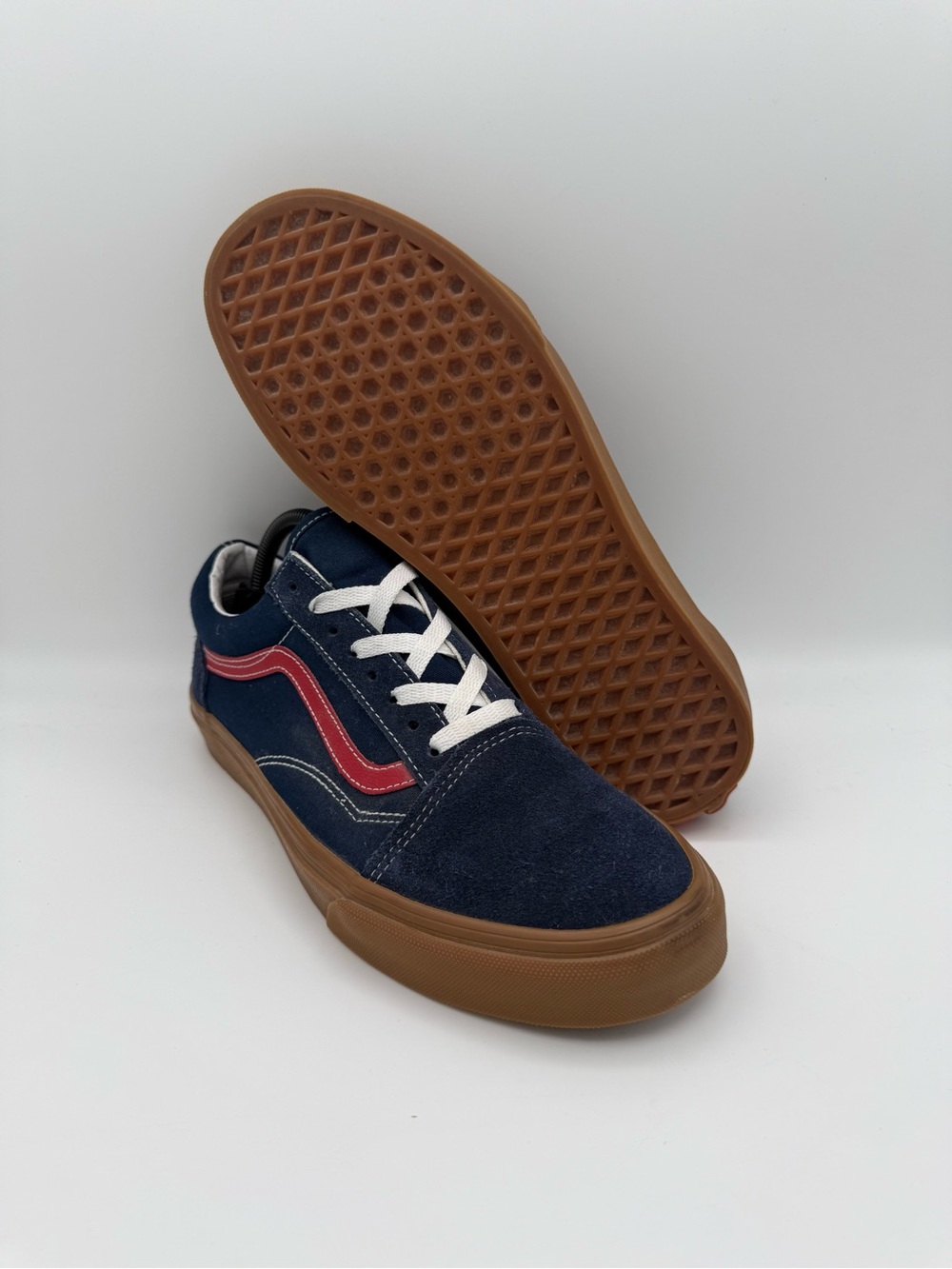 NWOT Unisex Vans Old Skool Suede Dress Blues Chili Pepper Gum Shoes Sz 9.5M 11W